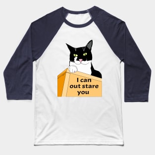 I can out stare you. I haz attitude Cute Tuxedo Cat. Copyright TeAnne Baseball T-Shirt